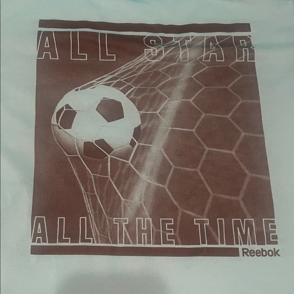 Reebok aqua and Black All Star Kids Tee size large (14/16)